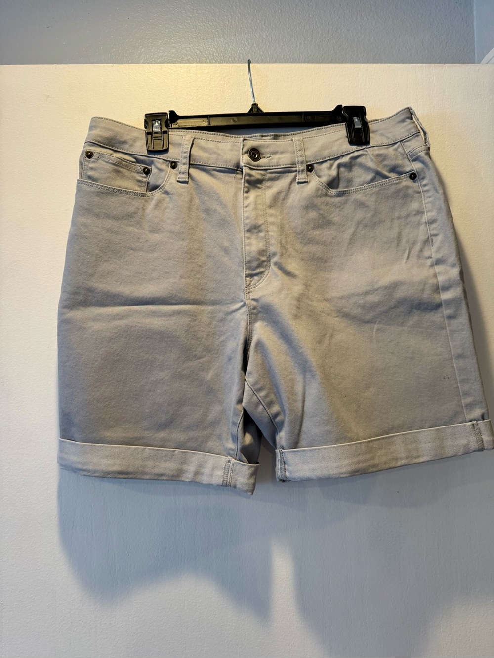 DKNY Light Gray Women’s Flat-Front Shorts